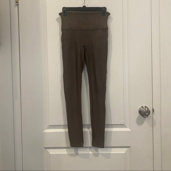 Spanx Faux Leather Leggings in Color Bronze - Picture 5 of 6